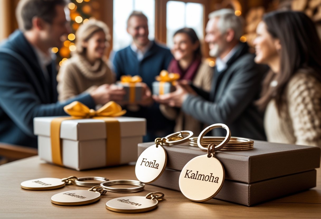 Personlige gaver til voksne nøgleringe med navn som den perfekte mandelgave